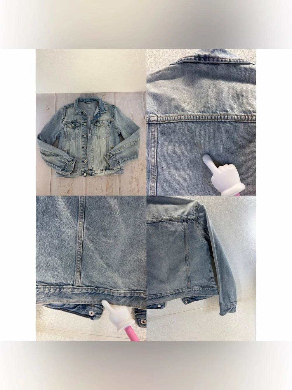 GAP Kids Girls‎ Denim Jacket XL 12-13 Light Wash Jean Trucker Coat